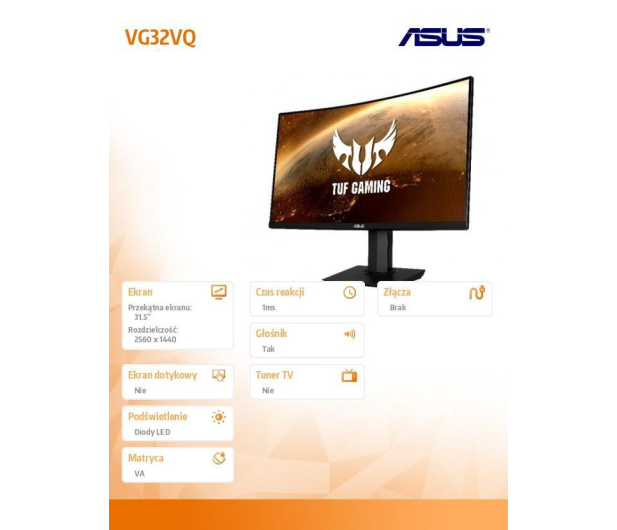 ASUS 31.5'' VG32VQ 90LM04I0-B01170 Czarny - 1465701 - zdjęcie 2